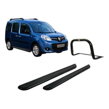 Imagem de Kit Quebra Mato+estribo Chapa Kangoo Cor Preto - HOZZ