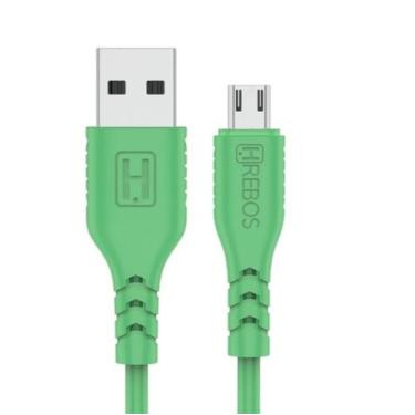 Imagem de Cabo Turbo Colorido Reforçado 1M Micro USB V8 - HREBOS, VERDE