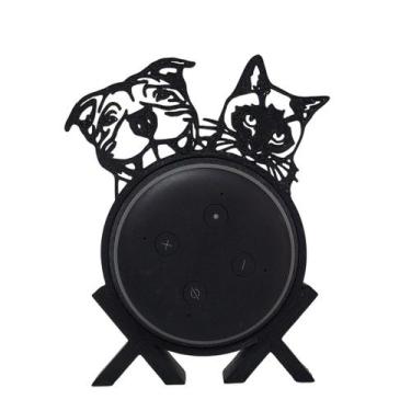 Imagem de Suporte de Alexa para Echo Dot 3 Cachorro "Pit Bull e Gato" - Espaço 3