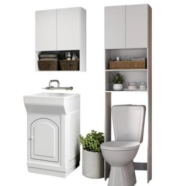 Imagem de Kit Armário Lavanderia e Banheiro para Vaso Sanitário Multimóveis MP50