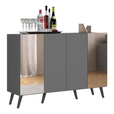 Imagem de Aparador Buffet 4 Portas com Espelho Retrô Vegas Multimóveis V3562, Gr