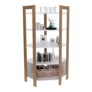 Imagem de Estante Escritório de Canto Multimóveis CR25067 Amêndoa/Branca