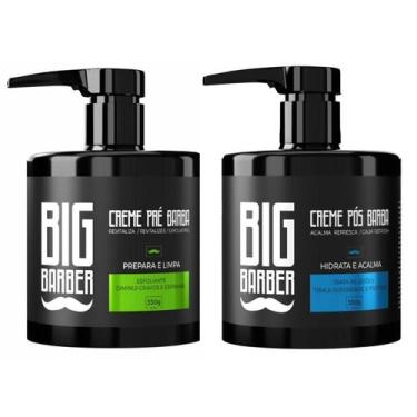 Imagem de Kit Creme Pré e Pós Barba Big Barber 350 ml Menthol Lemon Refrescante 