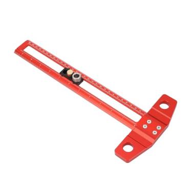 Imagem de Régua Quadrada T, Escala Dupla Com Mangas de Perfuração Intercambiáveis, Construção Em Alumínio para Medições Precisas de Marcenaria e Tarefas de Perfuração