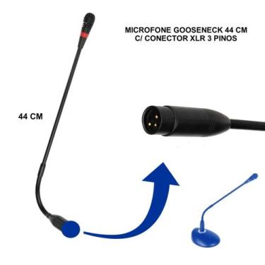 Imagem de Microfone Gooseneck Sem Base,44 Cm P/Púlpito Igreja Palestra - Aj Som 