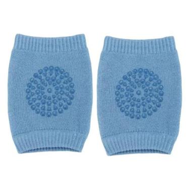 Imagem de Joelheira Antiderrapante Para Bebê Engatinhar Azul  - Buba