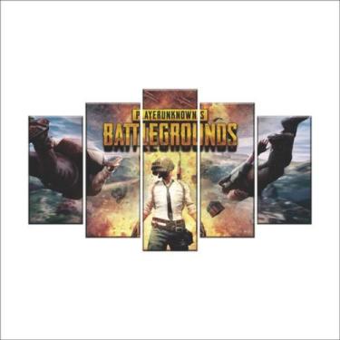 Imagem de Quadro 3d Mosaico Decoração Gammer Pubg 5 Peças Mdf - NEYRAD