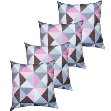 Imagem de Kit 4 Capas Para Almofada 45 cm x 45 cm - Casa Chick, Estampa Triângul