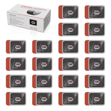 Imagem de SUNSOUL Remendo radial de pneu 20 peças, 8 cm x 6,5 cm, adesivos de reparo de pneus resistentes para carros, caminhões, ônibus, tratores, veículos agrícolas
