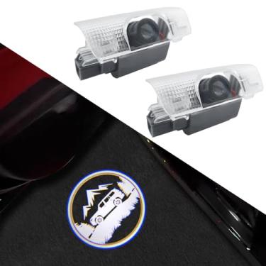 Imagem de akarin 2 peças de luzes LED com logotipo de porta de carro compatíveis com GX550 2024-presente, projetor de cortesia a laser, luz de boas-vindas, lâmpada de poça, acessórios de carro (Badge, GX550