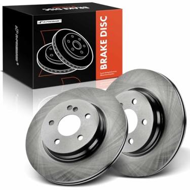 Imagem de A-Premium Rotores de freio a disco ventilados traseiros de 11,81 polegadas (300 mm) compatíveis com modelos selecionados Mercedes-Benz - C250 2012-2015, C300 2013-2014, C350 2008-2015, E350 2010-2014,