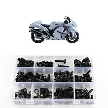 Imagem de Kit de parafusos de carenagem Xitomer, para Suzuki GSX1300R HAYABUSA 2008 2009 2010 2011 2012 2014 2015 2016 2017 2018 2019, arruelas de kits de montagem/clipes/fixadores/porcas/ilhosesxitomer preto FBT00429BK-X