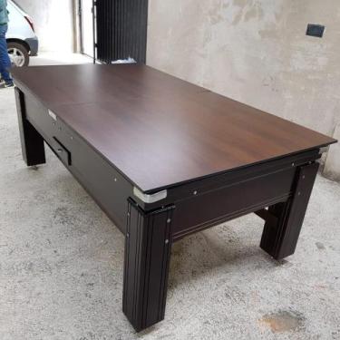 Imagem de Mesa de Sinuca e Jantar Gaveta Madeira Maciça Carlin Bilhares Superfíc