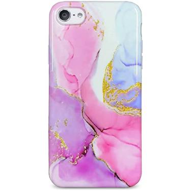Imagem de J.west Capa para iPod Touch 7ª geração, design de mármore rosa brilhante dourado brilhante, ajuste fino, antiarranhões, capa protetora de TPU macio para iPod Touch 5/6/7, mármore
