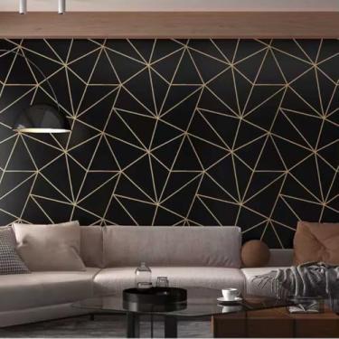 Imagem de Papel de Parede Adesivo Lavável Envelopamento Antimanchas 5 metros (Zara Preto)