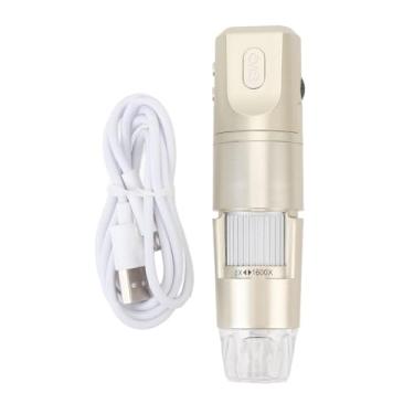 Imagem de Microscópio Digital Sem Fio, Ampliação de 0 a 1600X Microscópio Portátil USB Sem Fio Com 8 Luzes LED Reguláveis, Câmera de Microscópio USB 1960x1080P para Android para Wins para