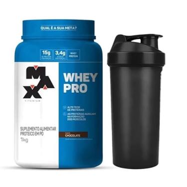 Imagem de Whey Pro Concentrado Pote 1kg + Coqueteleira - Max Titanium (Baunilha)