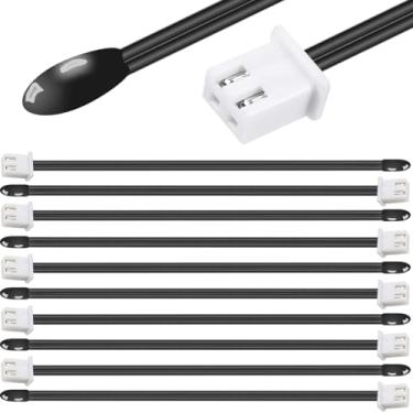 Imagem de DKARDU 10 peças de sonda de temperatura termistor NTC com plugue XH2.54-2P 3950 B Sensor de temperatura sensível a epóxi 15,7 pol para ar condicionado, geladeira, freezer, termostato (40 cm)