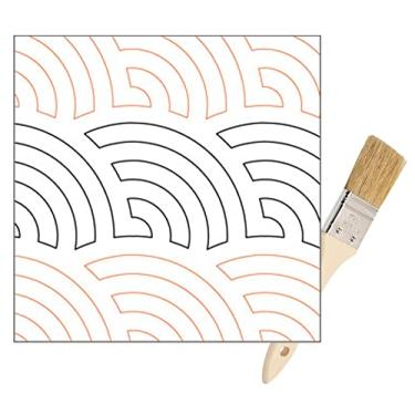 Imagem de Rolo de papel padrão de pantógrafos acolchoados - para máquinas de acolchoar Longarm - Design de leque batista fácil, pantógrafo de colcha - conjunto inclui colcha de braço longo, trilhos de máquina