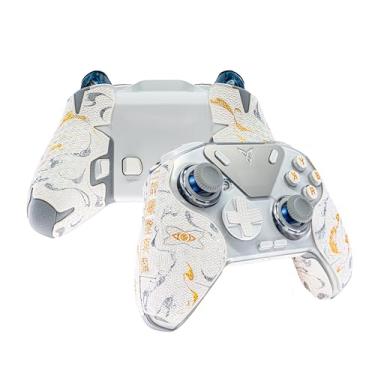 Imagem de Aderências para controlador, kit de pele, antiderrapante, multitextura, absorção de suor, fita pré-cortada, da SHADOW BOOLT (branco, dourado e prata, para FLYDIGI Vader 3 Pro/4 PRO e APEX 3/4)