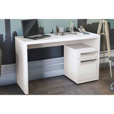 Imagem de Mesa Computador Escrivaninha S970 Com 1 Porta E 1 Gaveta Branco Kappesberg
