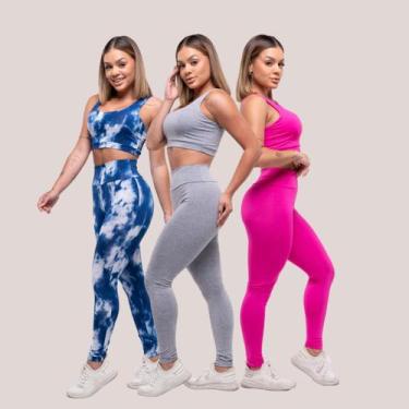 Imagem de Kit 3 Conjuntos Fitness Academia - Força do Sol, Sortidas, GG