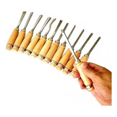 Imagem de Jogo Formão Goiva Artesão Entalhe Xilogravura C/12 Peças - I.D.E.A.+PR