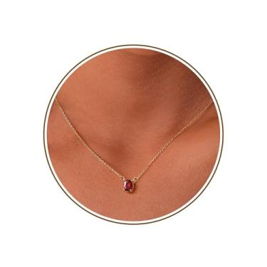 Imagem de JSJOY Colar de pedra do mês de nascimento para mulheres, colar de esmeralda, colar de diamante, colar de ouro, presentes de aniversário para mulheres, joias, dia das mães, aniversário, presente para