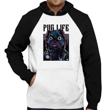 Imagem de Moletom Pug Life - Foca na Moda, Branco, Preto, G