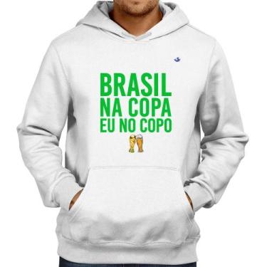 Imagem de Moletom Brasil na Copa eu no copo - Foca na Moda, Branco, G