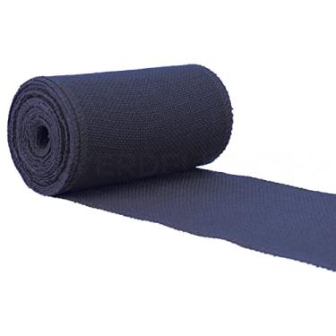 Imagem de CleverDelights Rolo de serapilheira azul-marinho de 15,24 cm - bordas acabadas - 10 jardas - Tecido de juta de juta