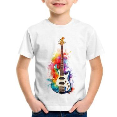 Imagem de Camiseta Infantil Contra Baixo Watercolor - Foca na Moda, Branco, 12
