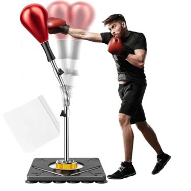 Imagem de MidFerry Saco de pancadas para adultos com adesivo de chão – Base de ventosa ajustável em altura saco de boxe com suporte, equipamento de boxe, saco reflexo, adesivo de chão ajuda a bolsa de