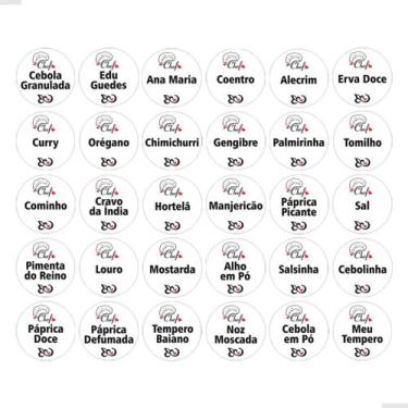 Imagem de 90 Etiquetas Adesivos Para Temperos e Condimentos 3x3 cm Kit - SPORTIN