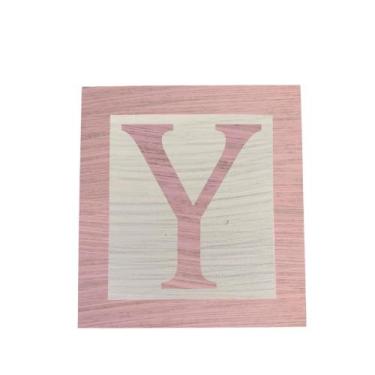 Imagem de Cubo Branco Letra Rosa Bebê com Aplique Festa Chá de Bebê Decoração 8x