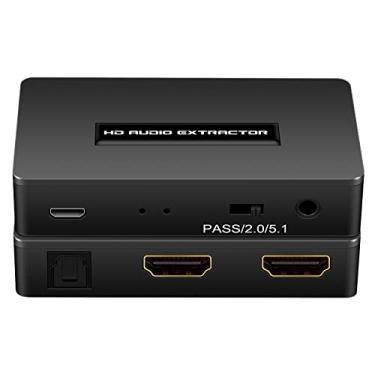 Imagem de Divisor extrator de áudio HDMI HDMI para hdmi conversor adaptador de áudio de 3,5 mm com suporte de saída Spdif 1080p 3D compatível para PS4 Fire Stick Blu-Ray Player etc.