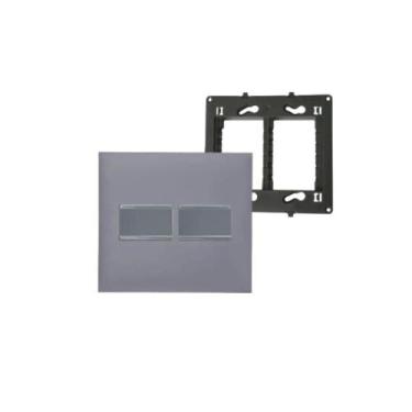 Imagem de Conjunto 4x4 2 Interruptor  611010CZ+ Pial Plus+ Cinza - Legrand