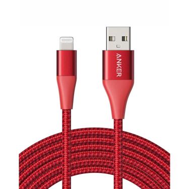 Imagem de Cabo carregador Anker Powerline + ii Lightning 3m vermelho para iPhone