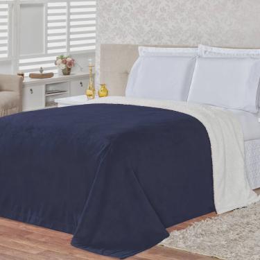 Imagem de Cobertor Pele De Carneiro Sherpa Alaska King 01 Peça - Marinho