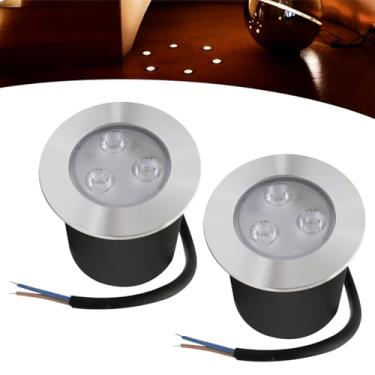 Imagem de Kit 2 Balizador Spot Led Embutir Chão Piso Jardim 3w Quente