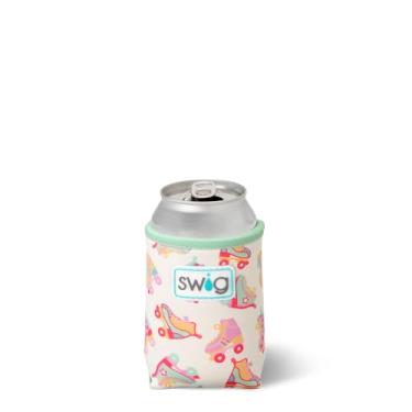 Imagem de Swig Life Standard Can Coolie, suporte de lata de 340 g, refrigerador isolado de neoprene com bolso, capas para garrafas de cerveja padrão de 355 ml, acessórios de praia para mulheres (pista de