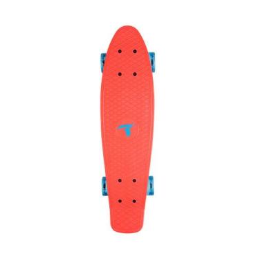 Imagem de Skate Traxart Mini Cruiser Laranja Com Rodas de Led 59 mm