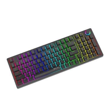 Imagem de Teclado Mecânico Gamer New Hero Warlock, Rainbow, Switch Blue, USB, Preto