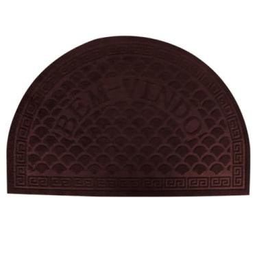 Imagem de Tapete Meia lua Bem Vindo, Para Porta de Entrada, 37x58cm, Capacho Antiderrapante, Design Decorativo, Sortido