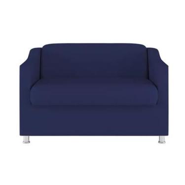 Imagem de Namoradeira Decorativa Reforçada Recepção Suede Azul Marinho - JMDECOR