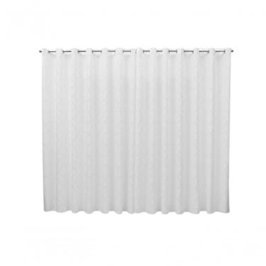 Imagem de Cortina 6,00x2,50 Sala Quarto Cozinha Varão Tecido Jacquard Cor:branco