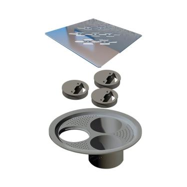 Imagem de Grelha Para Ralo Linear Elleve Quadrada 4025 15x15 Polida 4025