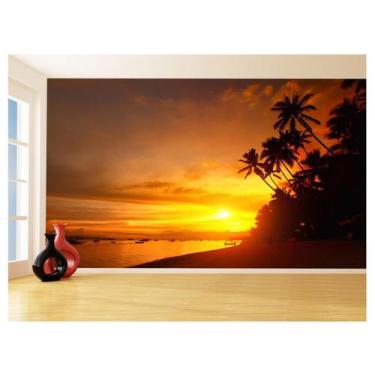 Imagem de Papel De Parede 3D Paisagem Por Do Sol Mar Praia 3,5M Pds36 - Você Dec