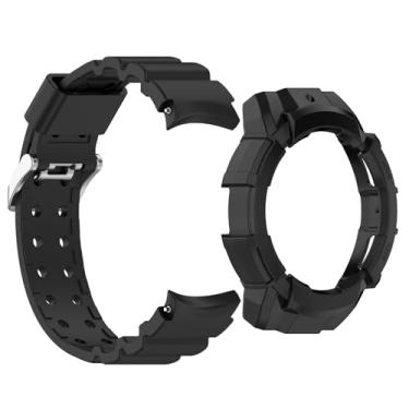 Imagem de Capa com pulseira compatível com Samsung Galaxy Watch 7 de 44 mm, capa protetora de TPU com alça para Galaxy Watch 7 de 44 mm