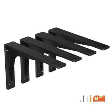 Imagem de NEODROP Suportes De Prateleira De 12" Para Serviços Pesados, Suporte De Parede De Metal Premium Para Lareira, Suporte De Bancada, Prateleiras De Armazenamento De Garagem, Suporte De Canto De Alta Resi